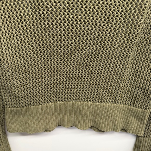 Sanctuary Olive Green Mesh Loose Knit Sweater Womens Medium Grunge Fairygrunge - Picture 5 of 8